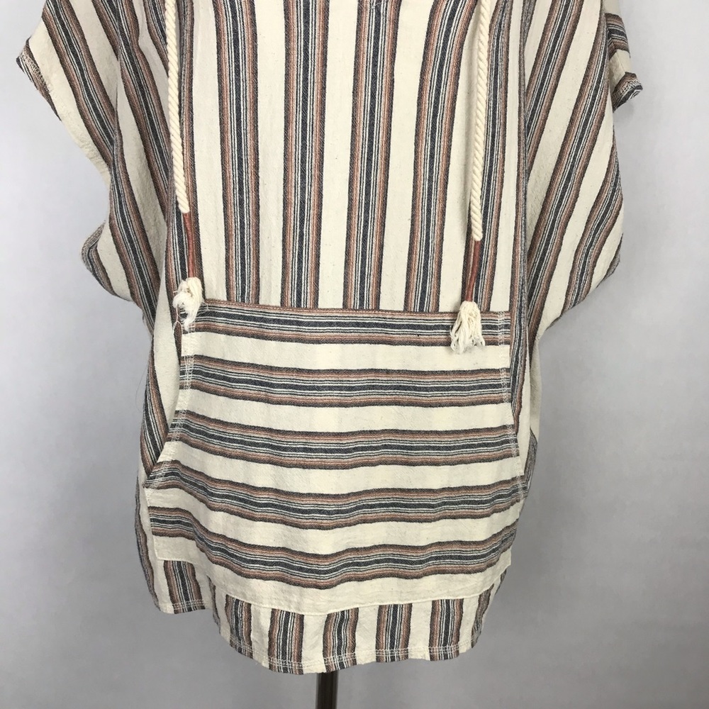 Wild Fable Cap Sleeve Hooded Stripes Poncho - Picture 3 of 6